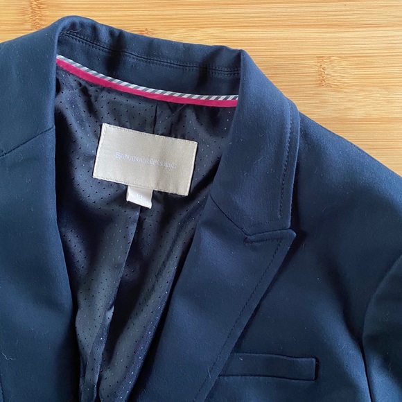 Banana Republic 👜 Navy Cotton Blazer - Picture 3 of 8